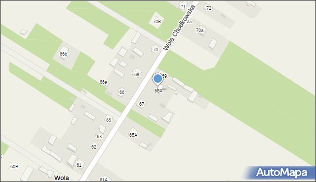 Wola Chodkowska, Wola Chodkowska, 68A, mapa Wola Chodkowska