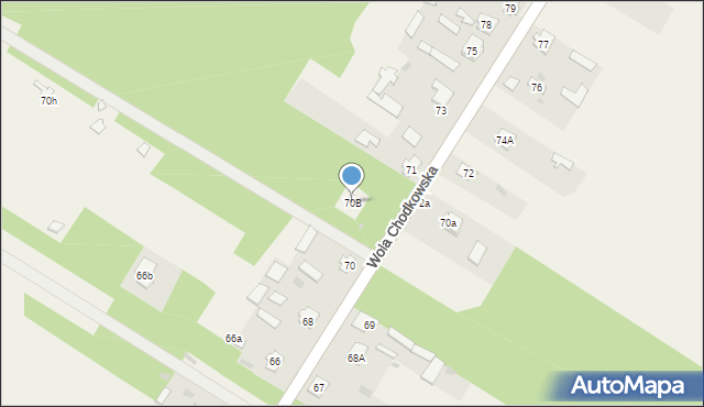 Wola Chodkowska, Wola Chodkowska, 70B, mapa Wola Chodkowska