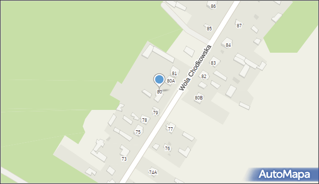 Wola Chodkowska, Wola Chodkowska, 80, mapa Wola Chodkowska