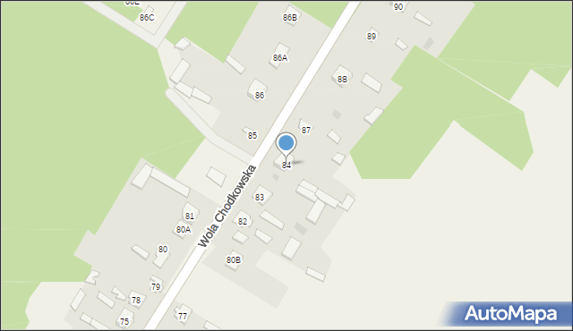 Wola Chodkowska, Wola Chodkowska, 84, mapa Wola Chodkowska