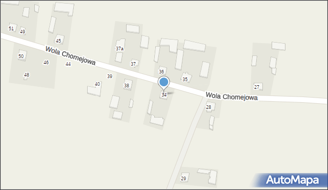 Wola Chomejowa, Wola Chomejowa, 34, mapa Wola Chomejowa