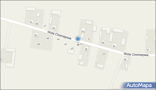 Wola Chomejowa, Wola Chomejowa, 39, mapa Wola Chomejowa