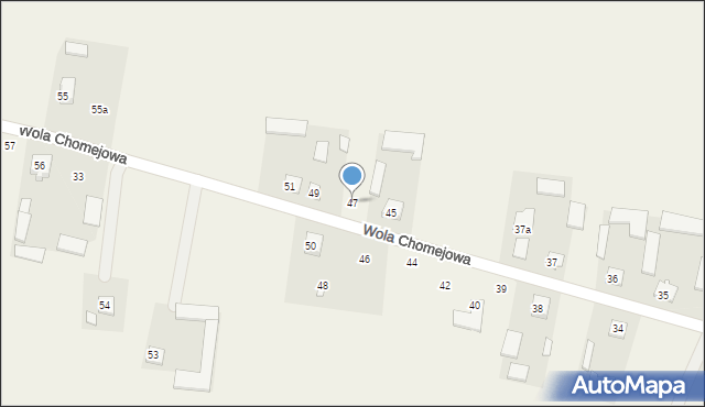Wola Chomejowa, Wola Chomejowa, 47, mapa Wola Chomejowa