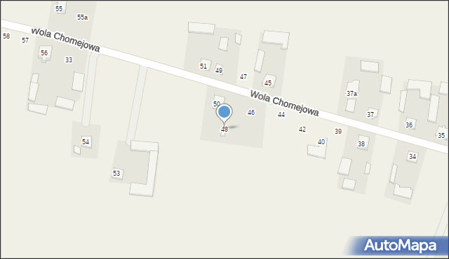 Wola Chomejowa, Wola Chomejowa, 48, mapa Wola Chomejowa