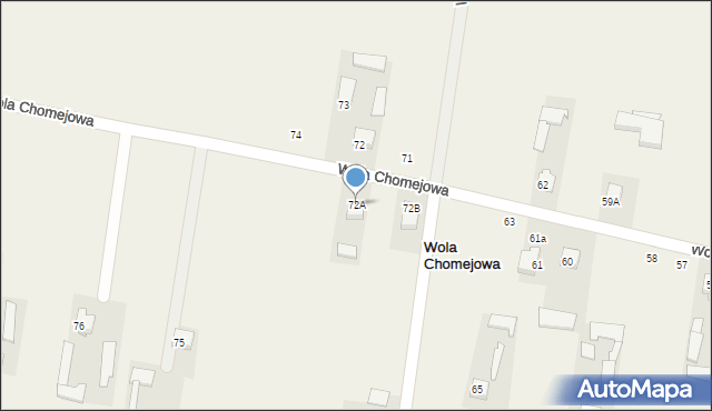 Wola Chomejowa, Wola Chomejowa, 72A, mapa Wola Chomejowa