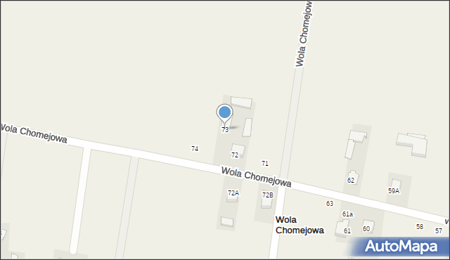 Wola Chomejowa, Wola Chomejowa, 73, mapa Wola Chomejowa