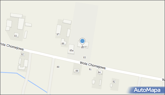 Wola Chomejowa, Wola Chomejowa, 85, mapa Wola Chomejowa