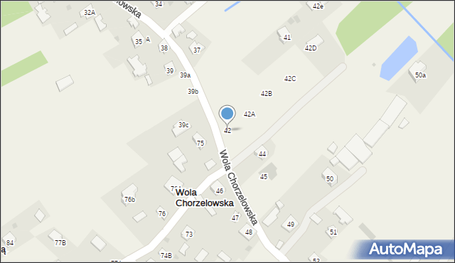 Wola Chorzelowska, Wola Chorzelowska, 42, mapa Wola Chorzelowska