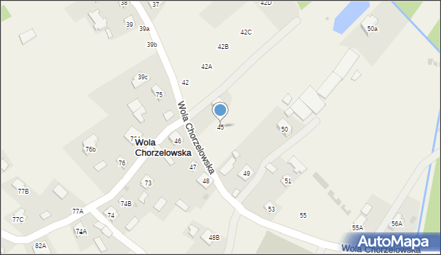 Wola Chorzelowska, Wola Chorzelowska, 45, mapa Wola Chorzelowska