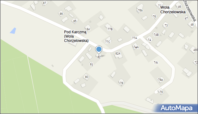Wola Chorzelowska, Wola Chorzelowska, 82, mapa Wola Chorzelowska