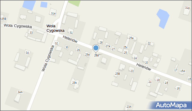 Wola Cygowska, Wola Cygowska, 28a, mapa Wola Cygowska