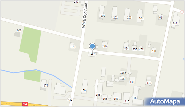Wola Dębińska, Wola Dębińska, 157, mapa Wola Dębińska
