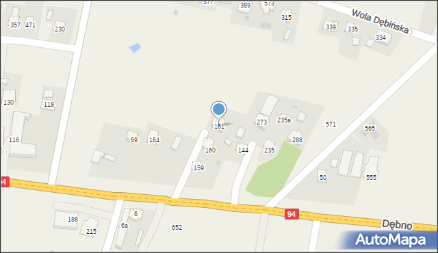 Wola Dębińska, Wola Dębińska, 161, mapa Wola Dębińska