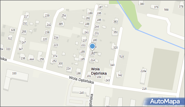 Wola Dębińska, Wola Dębińska, 192, mapa Wola Dębińska