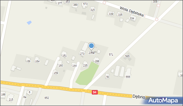 Wola Dębińska, Wola Dębińska, 235a, mapa Wola Dębińska