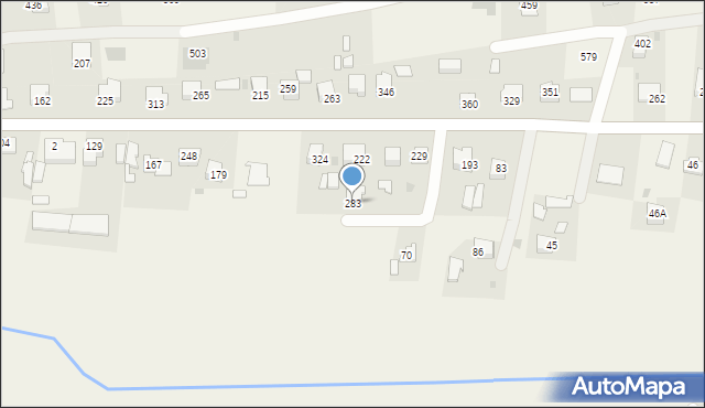Wola Dębińska, Wola Dębińska, 283, mapa Wola Dębińska