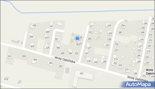 Wola Dębińska, Wola Dębińska, 312, mapa Wola Dębińska