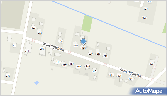 Wola Dębińska, Wola Dębińska, 345, mapa Wola Dębińska