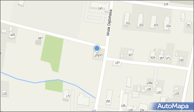 Wola Dębińska, Wola Dębińska, 373, mapa Wola Dębińska