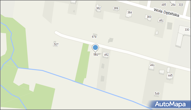 Wola Dębińska, Wola Dębińska, 591, mapa Wola Dębińska