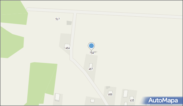 Wola Dębińska, Wola Dębińska, 734, mapa Wola Dębińska