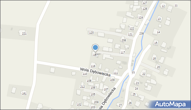 Wola Dębowiecka, Wola Dębowiecka, 187, mapa Wola Dębowiecka