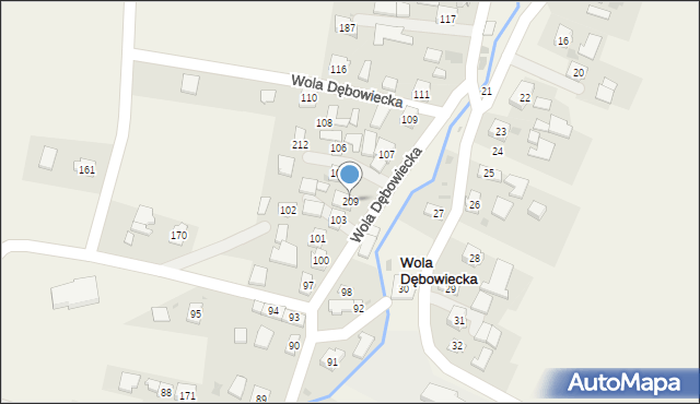 Wola Dębowiecka, Wola Dębowiecka, 209, mapa Wola Dębowiecka