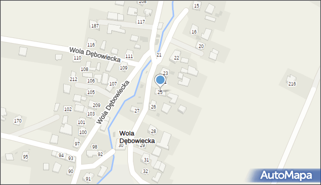 Wola Dębowiecka, Wola Dębowiecka, 25, mapa Wola Dębowiecka
