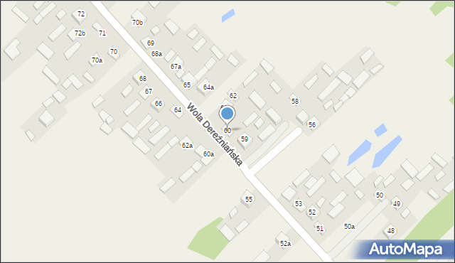 Wola Dereźniańska, Wola Dereźniańska, 60, mapa Wola Dereźniańska