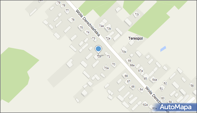 Wola Dereźniańska, Wola Dereźniańska, 72b, mapa Wola Dereźniańska