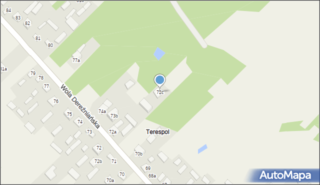 Wola Dereźniańska, Wola Dereźniańska, 72c, mapa Wola Dereźniańska