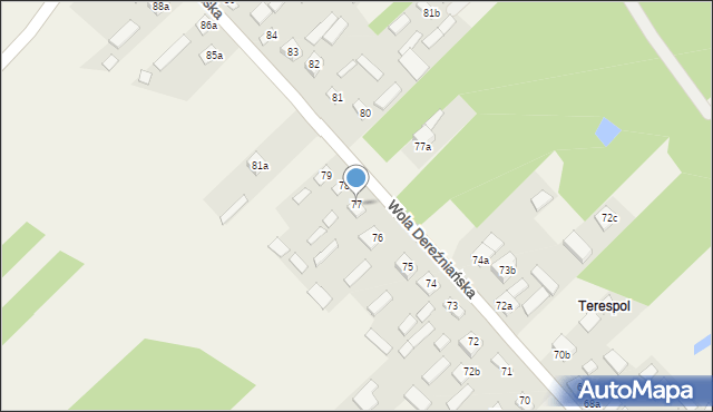 Wola Dereźniańska, Wola Dereźniańska, 77, mapa Wola Dereźniańska