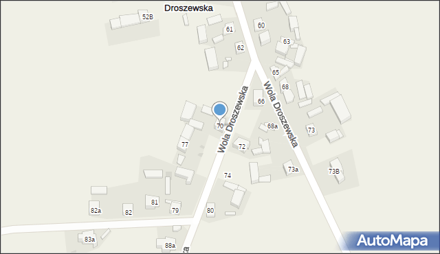 Wola Droszewska, Wola Droszewska, 70, mapa Wola Droszewska