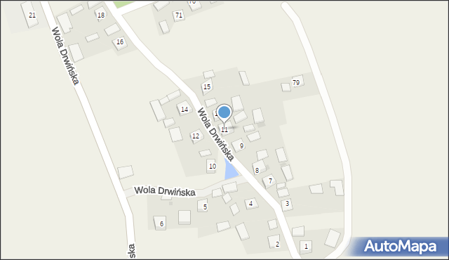 Wola Drwińska, Wola Drwińska, 11, mapa Wola Drwińska