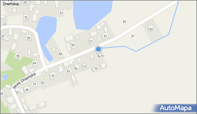 Wola Drwińska, Wola Drwińska, 74, mapa Wola Drwińska