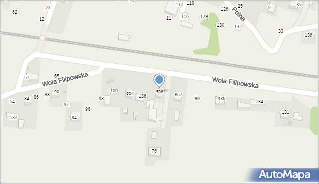 Wola Filipowska, Wola Filipowska, 596, mapa Wola Filipowska
