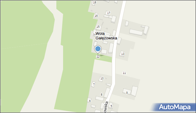 Wola Gałęzowska, Wola Gałęzowska, 12, mapa Wola Gałęzowska