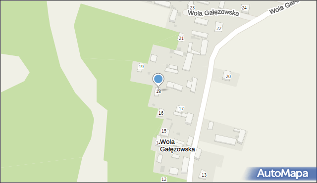 Wola Gałęzowska, Wola Gałęzowska, 18, mapa Wola Gałęzowska