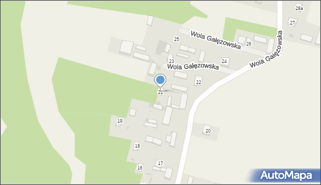 Wola Gałęzowska, Wola Gałęzowska, 21, mapa Wola Gałęzowska