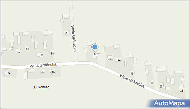 Wola Gródecka, Wola Gródecka, 34, mapa Wola Gródecka