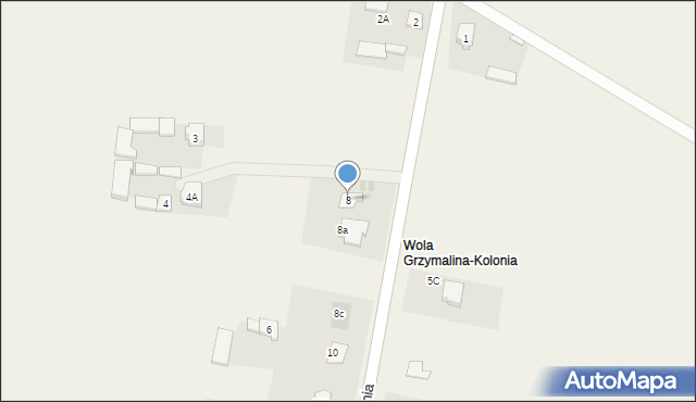 Wola Grzymalina-Kolonia, Wola Grzymalina-Kolonia, 8, mapa Wola Grzymalina-Kolonia