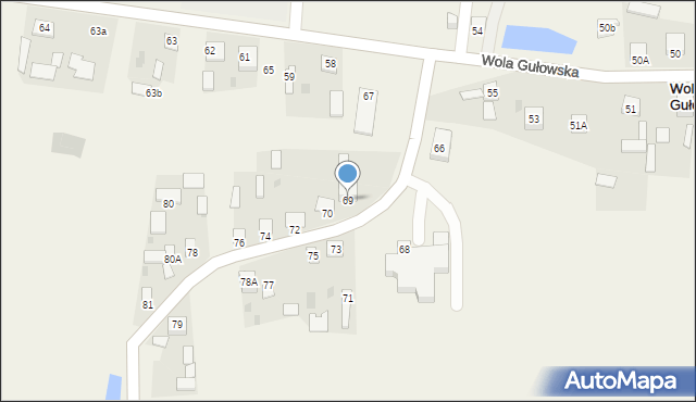 Wola Gułowska, Wola Gułowska, 69, mapa Wola Gułowska