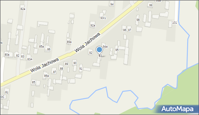 Wola Jachowa, Wola Jachowa, 93a, mapa Wola Jachowa