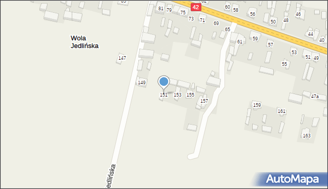 Wola Jedlińska, Wola Jedlińska, 151, mapa Wola Jedlińska