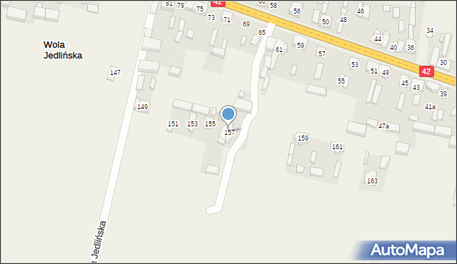 Wola Jedlińska, Wola Jedlińska, 157, mapa Wola Jedlińska