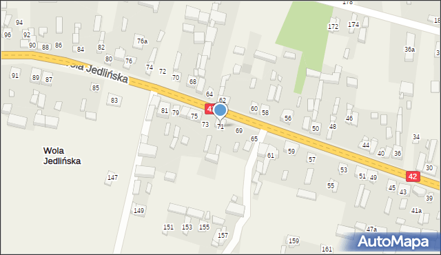 Wola Jedlińska, Wola Jedlińska, 71, mapa Wola Jedlińska