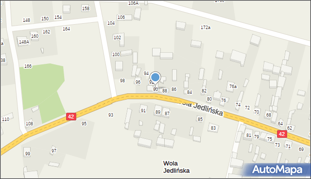 Wola Jedlińska, Wola Jedlińska, 90, mapa Wola Jedlińska
