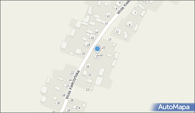 Wola Kiełczyńska, Wola Kiełczyńska, 17, mapa Wola Kiełczyńska