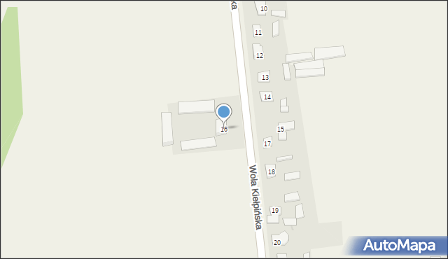 Wola Kiełpińska, Wola Kiełpińska, 16, mapa Wola Kiełpińska