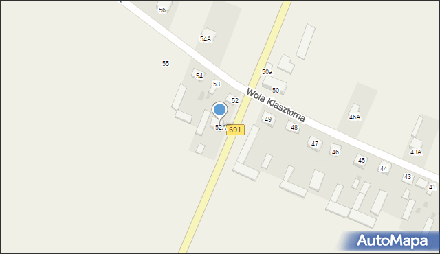 Wola Klasztorna, Wola Klasztorna, 52A, mapa Wola Klasztorna